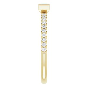 14K Yellow Natural London Blue Topaz & 1/6 CTW Natural Diamond Stackable Ring - BN & CO JEWELRY