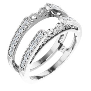 14K White 1/4 CTW Natural Diamond Ring Guard - BN & CO JEWELRY
