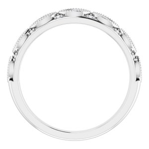 14K White .06 CTW Natural Diamond & Natural Blue Sapphire Anniversary Band - BN & CO JEWELRY