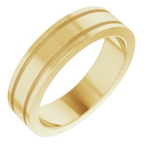 14K Yellow 5 mm Flat Edge Band with Milgrain Size 10 - BN & CO JEWELRY