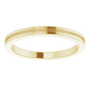 14K Yellow 2 mm Flat Edge Band with Milgrain Size 6.5 - BN & CO JEWELRY