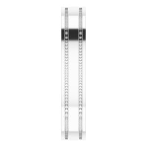 Platinum 4 mm Flat Edge Band with Milgrain Size 8 - BN & CO JEWELRY