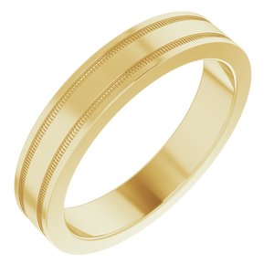 14K Yellow 4 mm Flat Edge Band with Milgrain Size 6.5 - BN & CO JEWELRY