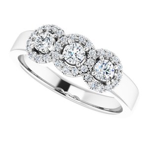 14K White 3/8 CTW Natural Diamond Engagement Ring - BN & CO JEWELRY