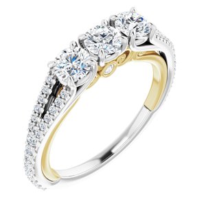 14K White & Yellow 1 CTW Diamond Anniversary Band - BN & CO JEWELRY