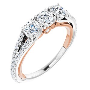 14K White & Rose 1 CTW Diamond Anniversary Band - BN & CO JEWELRY