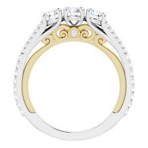 14K White & Yellow 1 CTW Diamond Anniversary Band - BN & CO JEWELRY