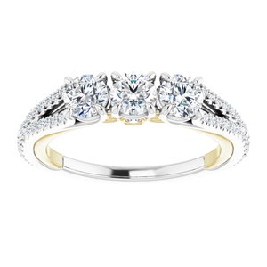 14K White & Yellow 1 CTW Diamond Anniversary Band - BN & CO JEWELRY