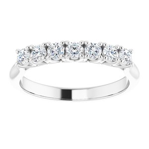 14K White 3/8 CTW Natural Diamond Seven-Stone Anniversary Band - BN & CO JEWELRY