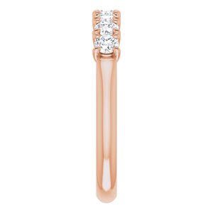 14K Rose 3/4 CTW Natural Diamond Seven-Stone Anniversary Band - BN & CO JEWELRY