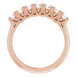 14K Rose 3/4 CTW Natural Diamond Seven-Stone Anniversary Band - BN & CO JEWELRY