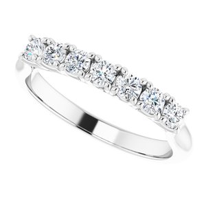 Platinum 3/8 CTW Natural Diamond Seven-Stone Anniversary Band - BN & CO JEWELRY