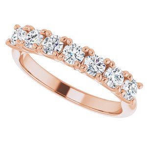 14K Rose 3/4 CTW Natural Diamond Seven-Stone Anniversary Band - BN & CO JEWELRY