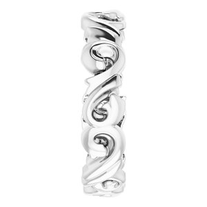 14K White 5 mm Sculptural Band Size 6 - BN & CO JEWELRY
