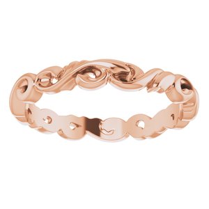 14K Rose 3 mm Sculptural Band Size 7 - BN & CO JEWELRY