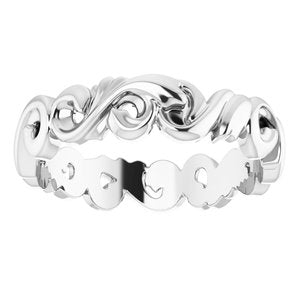 14K White 5 mm Sculptural Band Size 6 - BN & CO JEWELRY