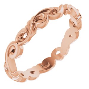 14K Rose 3 mm Sculptural Band Size 7 - BN & CO JEWELRY