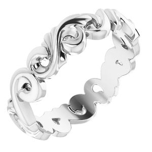 14K White 5 mm Sculptural Band Size 6 - BN & CO JEWELRY