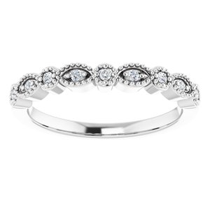 14K White .08 CTW Diamond Matching Band - BN & CO JEWELRY