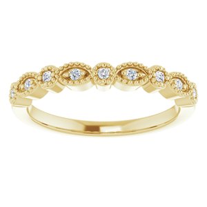 14K Yellow .08 CTW Diamond Matching Band - BN & CO JEWELRY