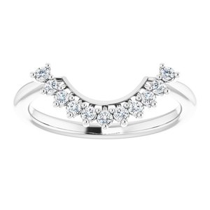 14K White 1/6 CTW Natural Diamond Matching Band for Oval Ring - BN & CO JEWELRY