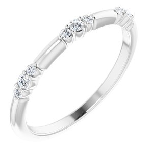 14K White 1/8 CTW Lab-Grown Diamond Stackable Ring - BN & CO JEWELRY