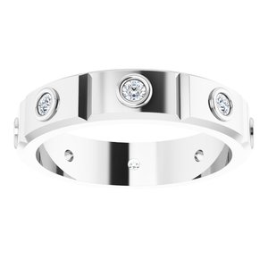 14K White 3/8 CTW Mens Natural Diamond Ring Size 12 - BN & CO JEWELRY