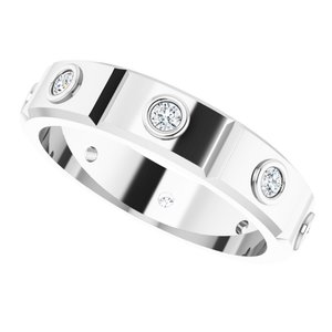 14K White 3/8 CTW Mens Natural Diamond Ring Size 12 - BN & CO JEWELRY