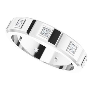 14K White 3/8 CTW Mens Natural Diamond Ring Size 10 - BN & CO JEWELRY