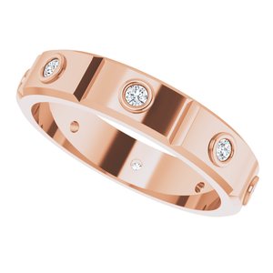 14K Rose 1/4 CTW Mens Natural Diamond Ring Size 12 - BN & CO JEWELRY