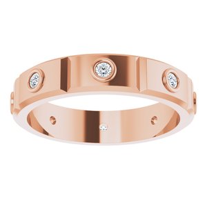 14K Rose 1/4 CTW Mens Natural Diamond Ring Size 12 - BN & CO JEWELRY