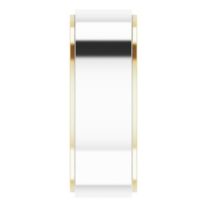 14K White/Yellow/White 7.5 mm Flat Edge Band Size 6.5 - BN & CO JEWELRY