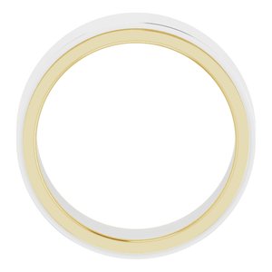 Sterling Silver & 14K Yellow Gold-Plated 7.5 mm Flat Edge Band Size 10 - BN & CO JEWELRY