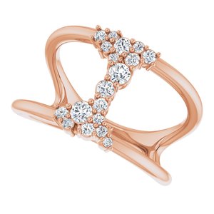 14K Rose 3/8 CTW Lab-Grown Diamond Negative Space Ring - BN & CO JEWELRY