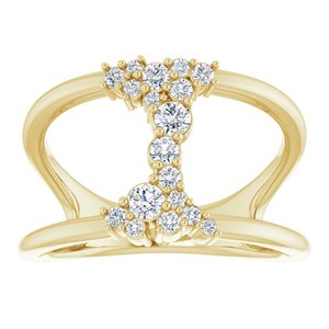 14K Yellow 3/8 CTW Lab-Grown Diamond Negative Space Ring - BN & CO JEWELRY