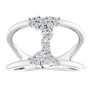 14K White 3/8 CTW Lab-Grown Diamond Negative Space Ring - BN & CO JEWELRY
