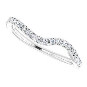 14K White 1/5 CTW Natural Diamond French-Set Matching Band - BN & CO JEWELRY