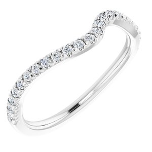 14K White 1/5 CTW Natural Diamond French-Set Matching Band - BN & CO JEWELRY