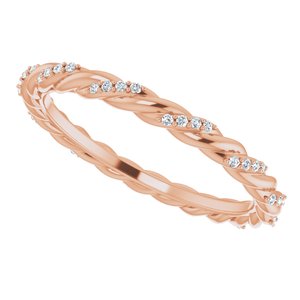 14K Rose 1/10 CTW Natural Diamond Rope Eternity Band Size 7 - BN & CO JEWELRY