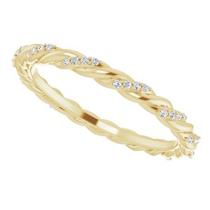 14K Yellow 1/10 CTW Natural Diamond Rope Eternity Band Size 7 - BN & CO JEWELRY