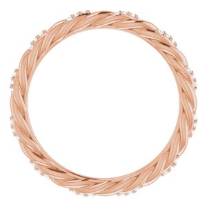 14K Rose 1/10 CTW Natural Diamond Rope Eternity Band Size 7 - BN & CO JEWELRY