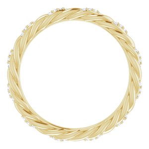 14K Yellow 1/10 CTW Natural Diamond Rope Eternity Band Size 7 - BN & CO JEWELRY