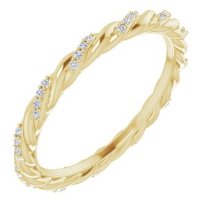 14K Yellow 1/10 CTW Natural Diamond Rope Eternity Band Size 7 - BN & CO JEWELRY