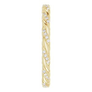 14K Yellow 1/10 CTW Natural Diamond Rope Eternity Band Size 7 - BN & CO JEWELRY