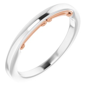 14K White/Rose Sculptural-Inspired Matching Band - BN & CO JEWELRY