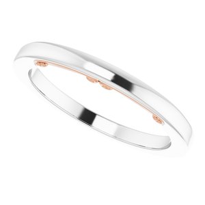 14K White/Rose Sculptural-Inspired Matching Band - BN & CO JEWELRY