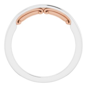 14K White/Rose Sculptural-Inspired Matching Band - BN & CO JEWELRY