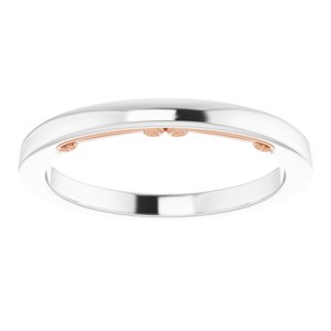 14K White/Rose Sculptural-Inspired Matching Band - BN & CO JEWELRY