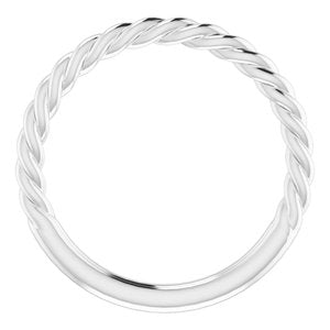 Platinum 1.5 mm Twisted Rope Band Size 5 - BN & CO JEWELRY