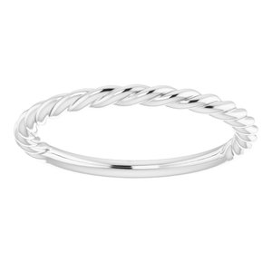 14K White 1.5 mm Twisted Rope Band Size 5 - BN & CO JEWELRY